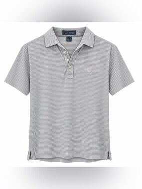 Peter Millar Crown Crafted Yeamans Hall Club YHC Golf Polo Men’s M Gray Stripe